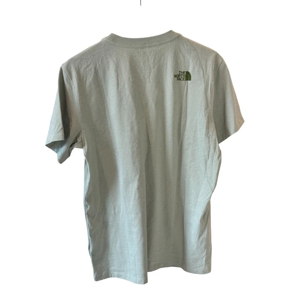 The North Face Womens Half Dome Logo T-Shirt Sage Green Cotton Tee Size M NEW - Picture 2 of 7